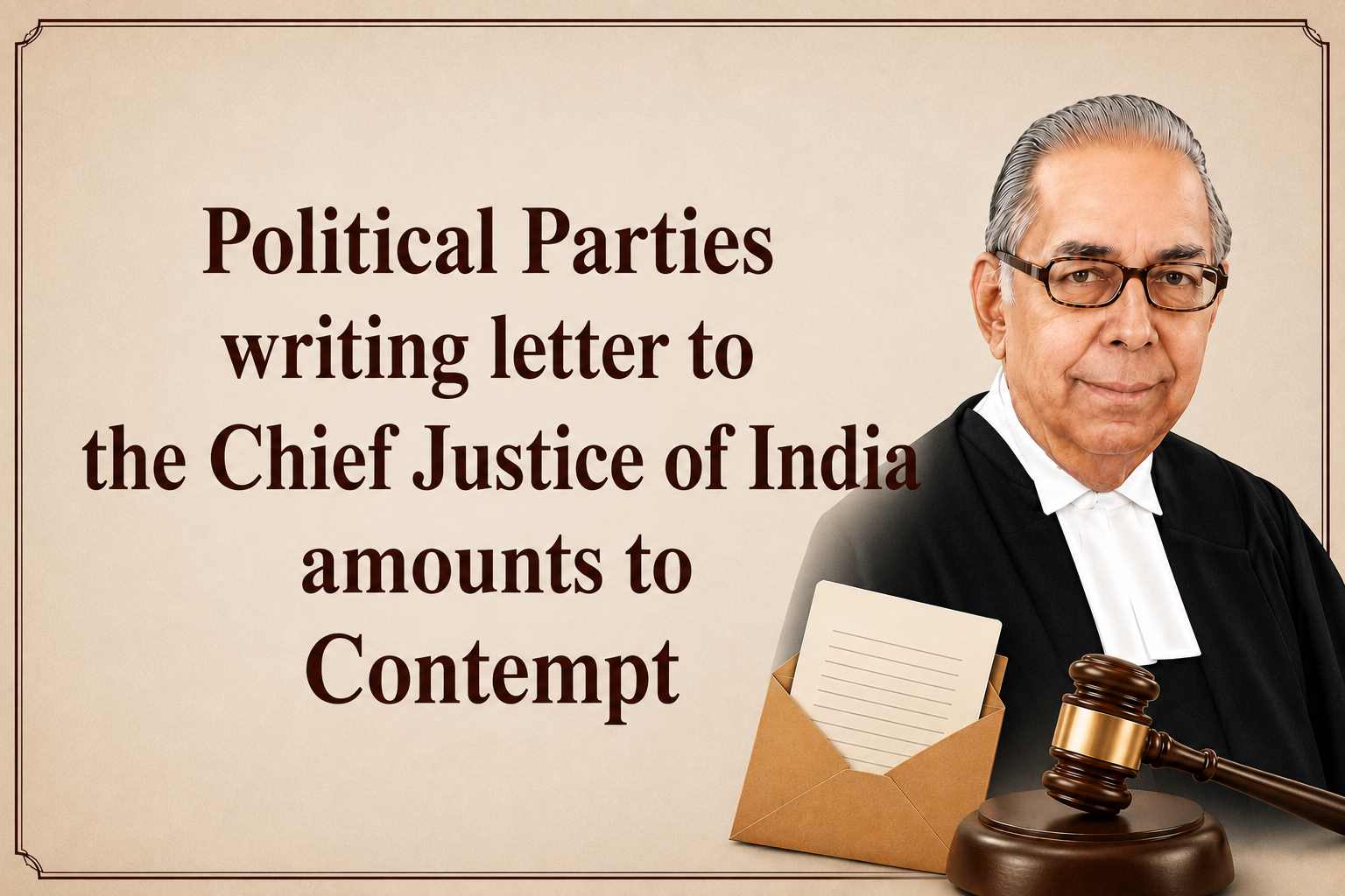 Political Parties writing letter to CJI amounts to Contempt    